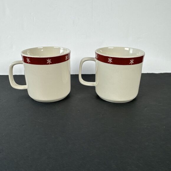 Royal Seasons‎ Stoneware Snowman Coffee/Tea Cups Set Of 2 - Picture 3 of 8
